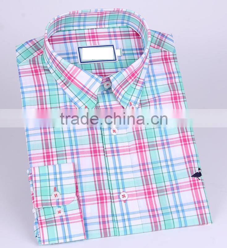 2017 latest men's plaid casual long sleeve shirt