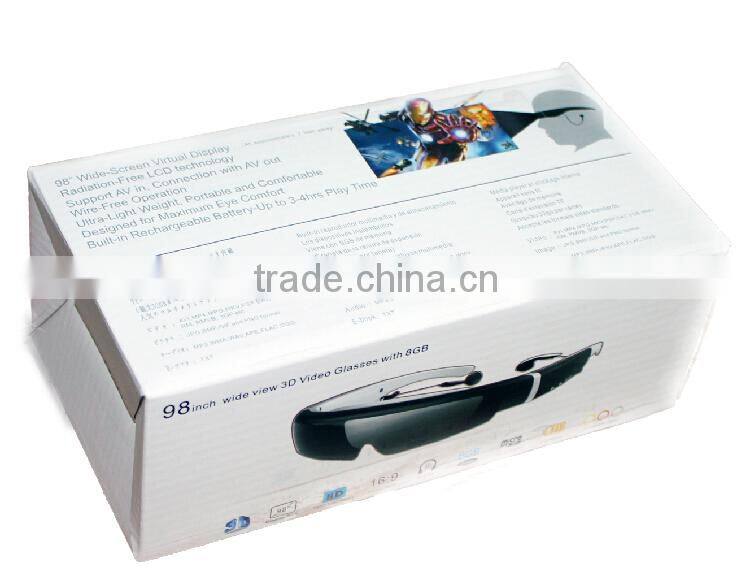 98inches virtual screen16:9 3D/2D Video Glasses