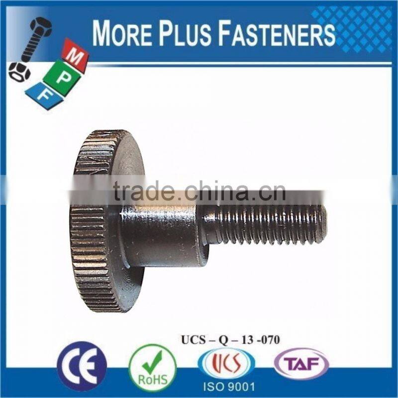 Made in Taiwan Metric Coarse Brass Round Head Metric Knob Black Oxide Stainless Steel Gibraltar Knurled Thumb Screw