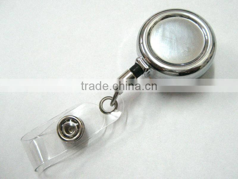 Cool Ruthless style silver retractable ID badge reel