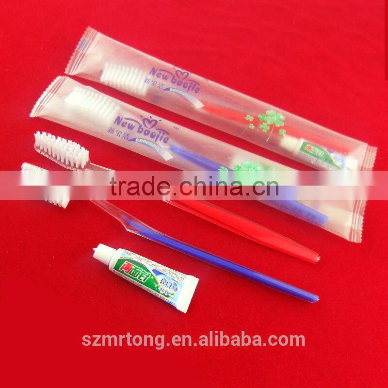 High quality hotel disposable toothbrush with toothpaste kit