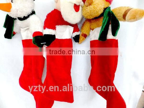 kids christmas decorations stuffed animal toys sock plush felt christmas stocking