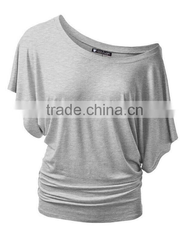 women shirt summer short batwing sleeve solid female tops S6310012