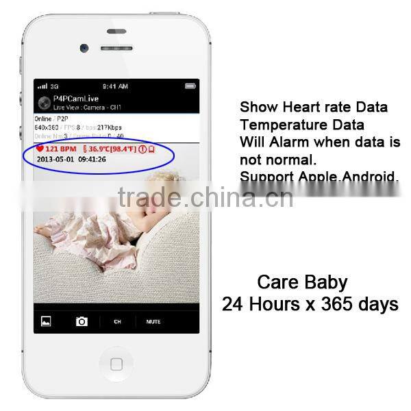 Heart Rate Temperature Show Web Baby Camera Monitor