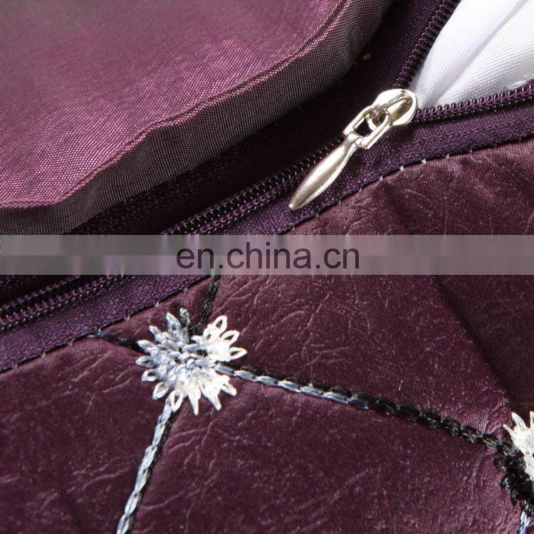 Home Embroidered Grid Pillow Boster Case Sofa Cushion Cover