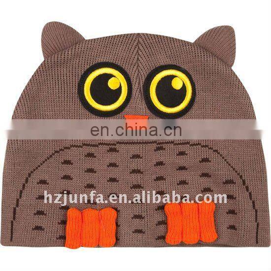 Fashionable new design pretty unisex warm soft winter crochet animal hat