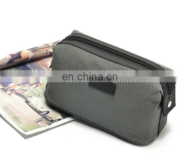Luxurious grey waterproof mens nylon wash bag toiletry bag custom