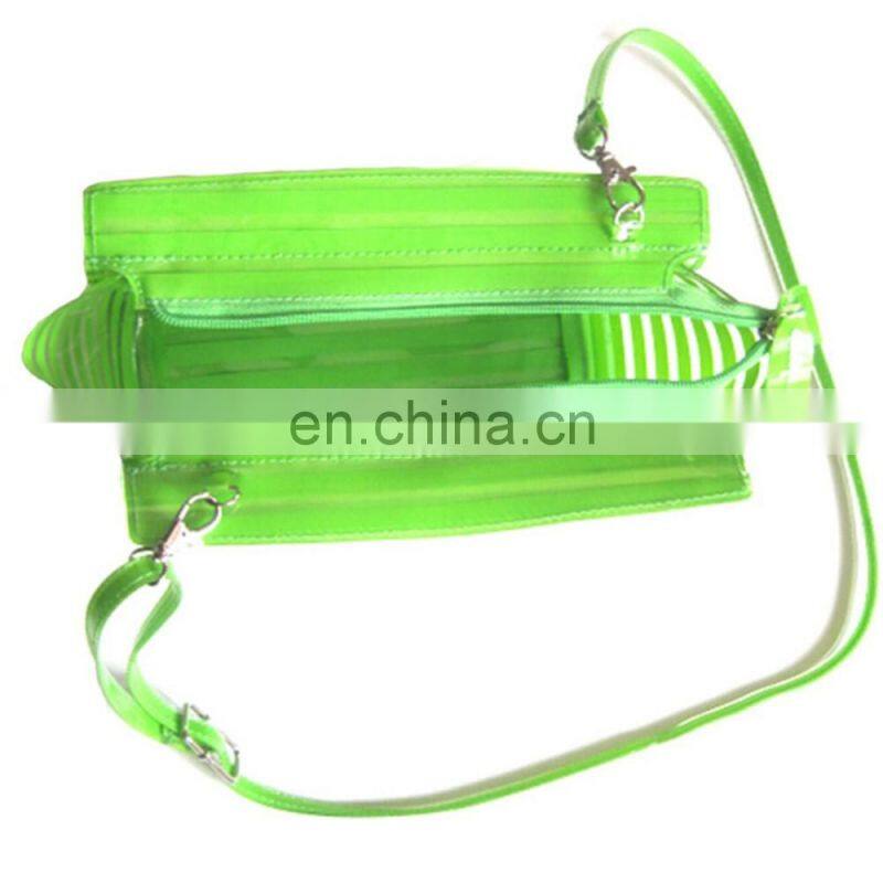 Candy Color Shiny Green Girls PVC Crossbody Bag