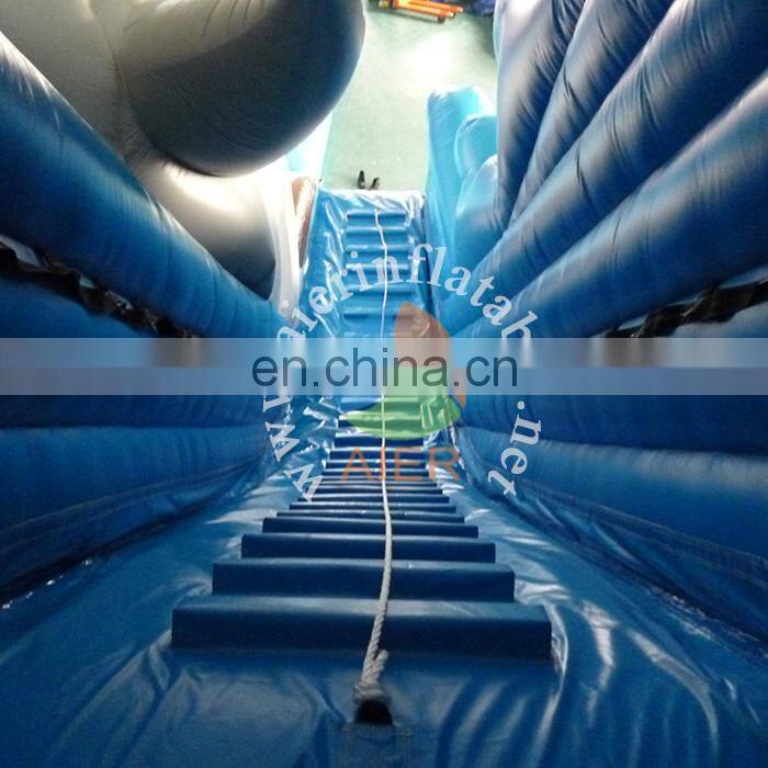 Giant Inflatable shark water slide with pool for sale,Inflatable jumping water slide