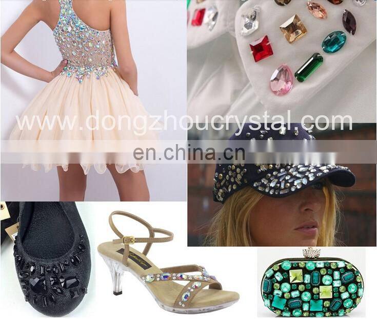 DZ-3065 drop shape crystal ab color sew on rhinestones for clothing