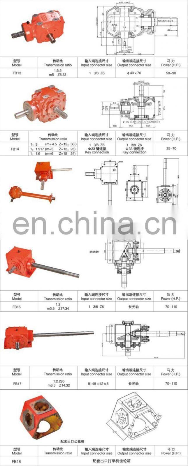 Farming Machinery Lawn Mover Grass Cutter Gearbox for Tractor Pto-Shaft