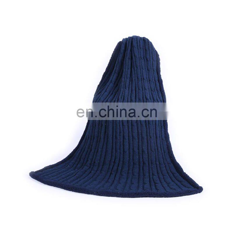 Soft Sofa Decorative Cable Chenille Knit Throw Blanket