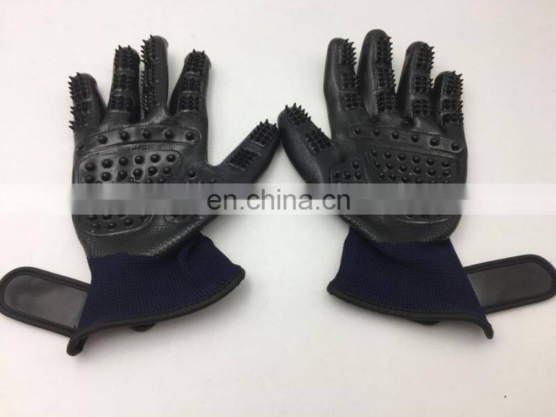 Wholesale India Manufacture Massage Hair Removal Cleaning Bath Pet Dog Cat Grooming Gloves