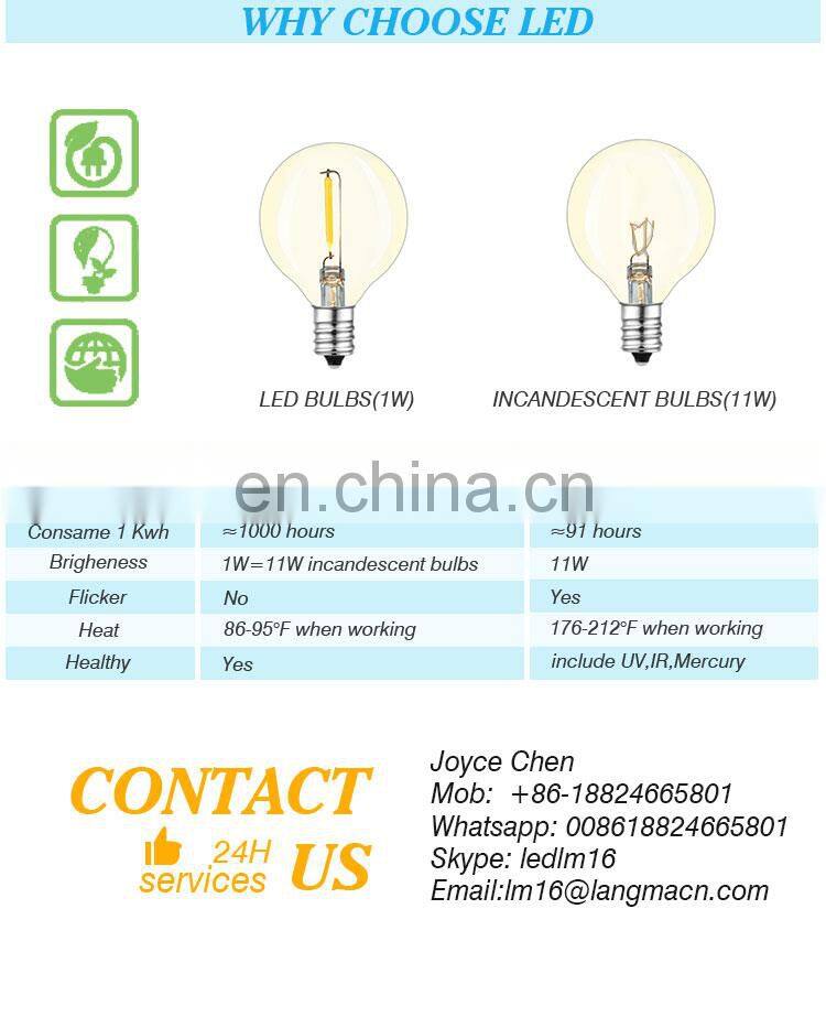 Brimax G40 Outdoor Garden String Lights 50ft Garden Patio Led String Light Outdoor