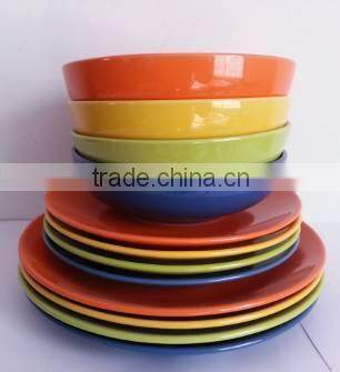 stocked color glazed dinner sets
