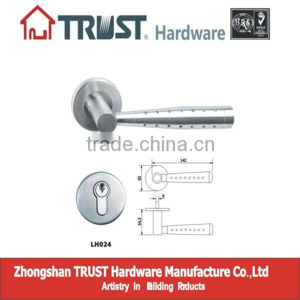 LH024:Solid Stainless Steel Lever type door Handle with Escutcheon