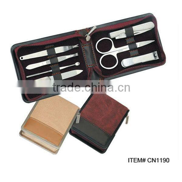 Gift manicure set in pu leather pouch