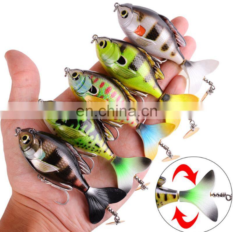 Amazon New Design 97mm 16.6g Topwater Floating Rotating Tail Artificial Hard Bait Fishing Lures Whopper Plopper