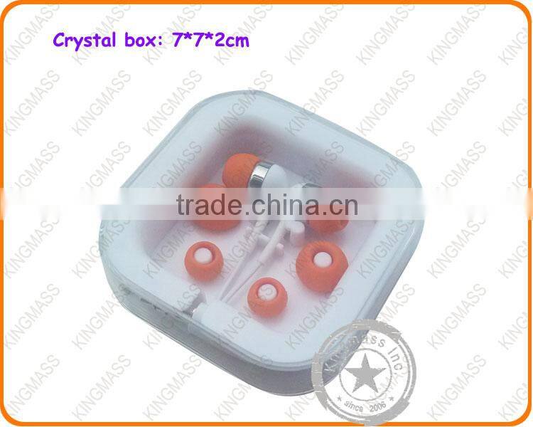 Customized printed Crystal box packaging--Coloured Premium Promotional Earphones