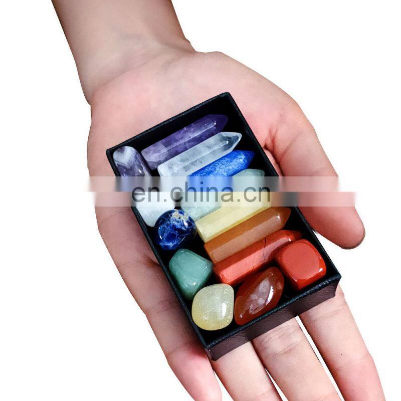 Other Promotional & Business Gifts Precious Meditation Methaphetamine Chakra High Quality Crystal Healing Stones Boxes Set