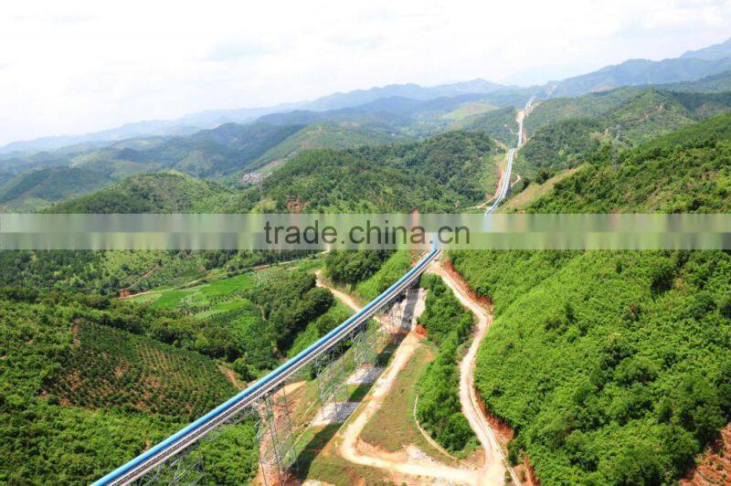 mining used long distance limestone curve belt conveyor system with high quality and first-class service
