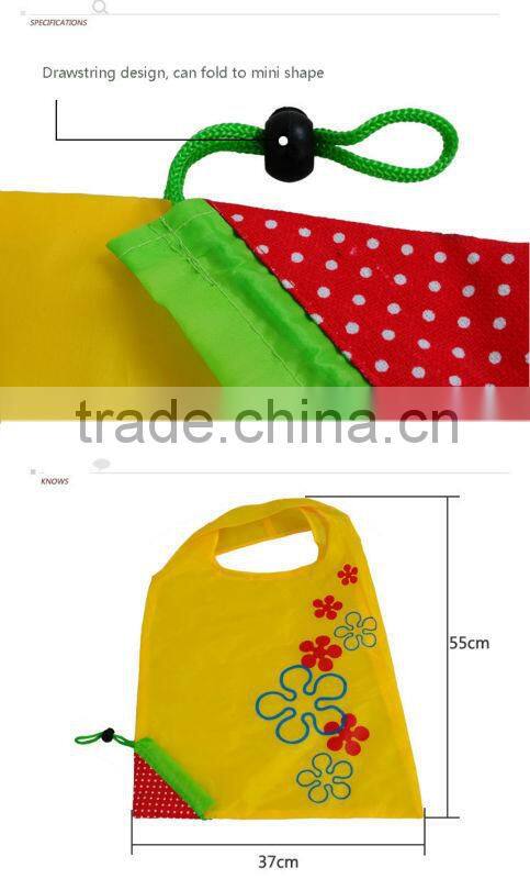 Good quality canvas strawberry drawstring bag, nylon string shopping bag