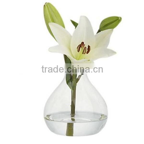 hand blown glass balls flat clear glass vase
