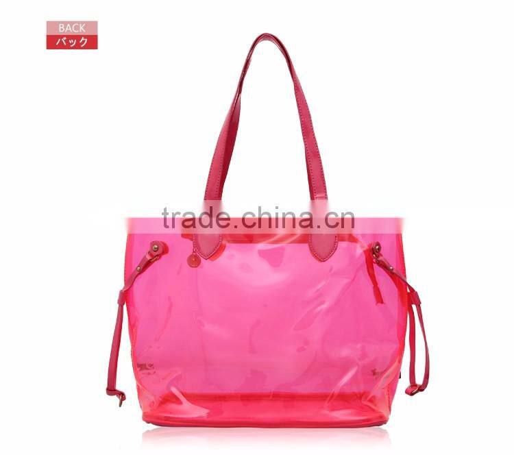 2016 hot lady plastic beach bags handbag