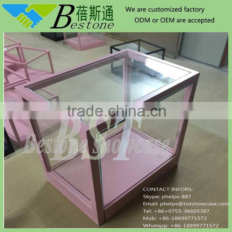 Custom square shot glass box with wooden frame