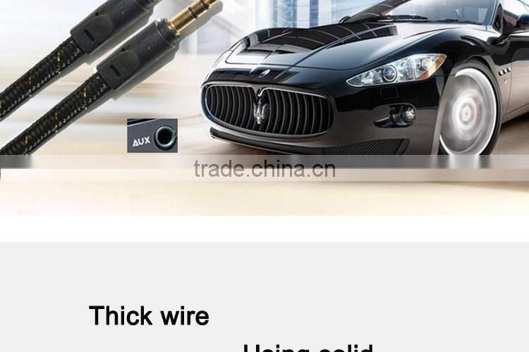 new products 2016 Quality nylon braided Aux cable 3.5mm male male colorful audio cable bulk buy from china