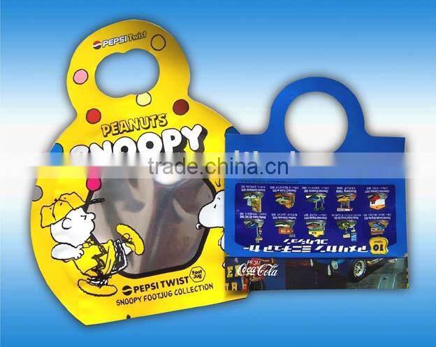 special shape plastic packaging bag with a handle