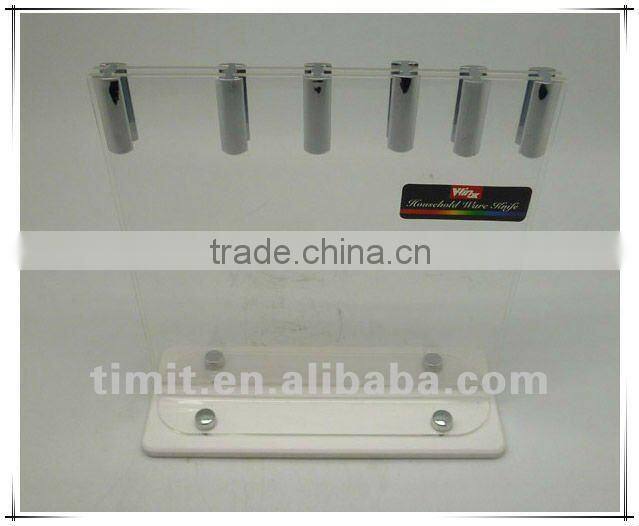 6pcs stainless steel solid handle good quality with block kitchen knife Set