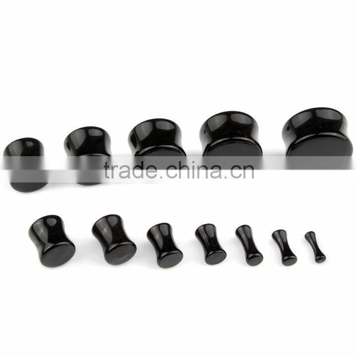 Surgical steel earrings flesh tunnel piercings with cz stones