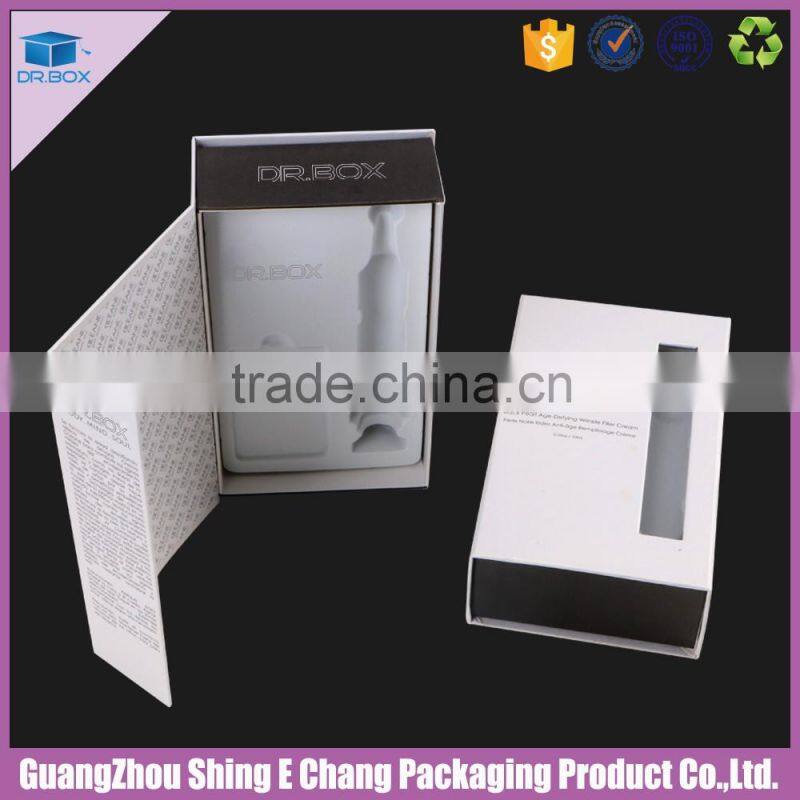 black pearl paper printing cosmetic cardboard box with transparent window