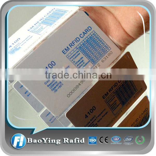 rifd technology chip card with blank or full color printing