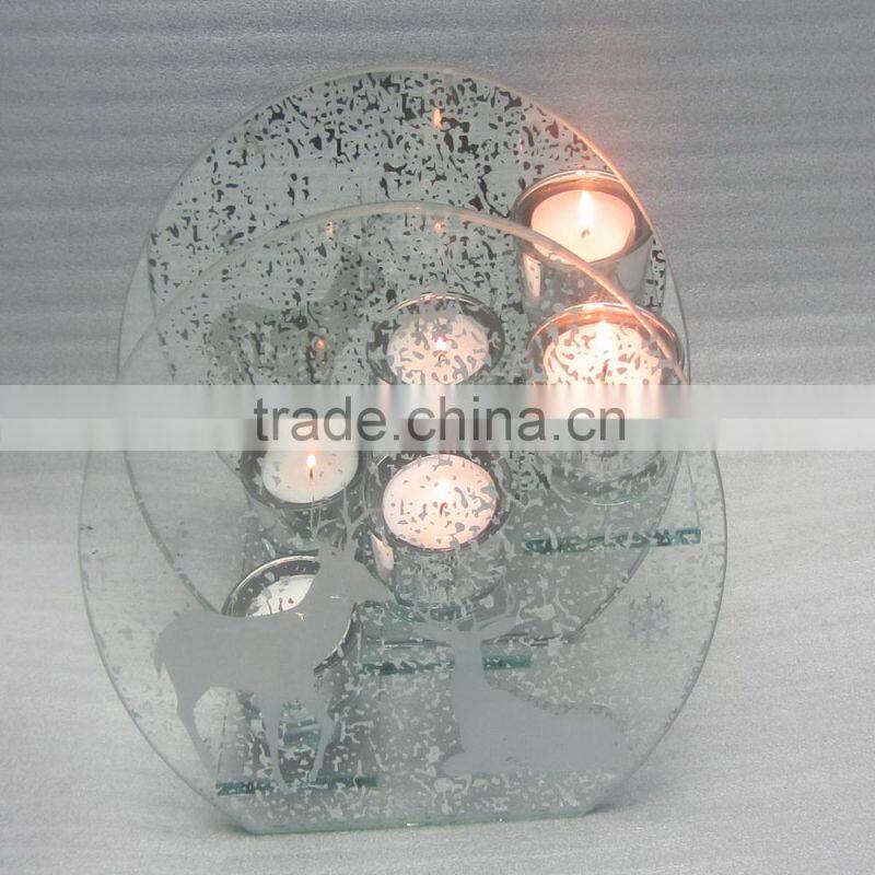 2016 wholesale mercury clear plastic tealight holder with x'mas design