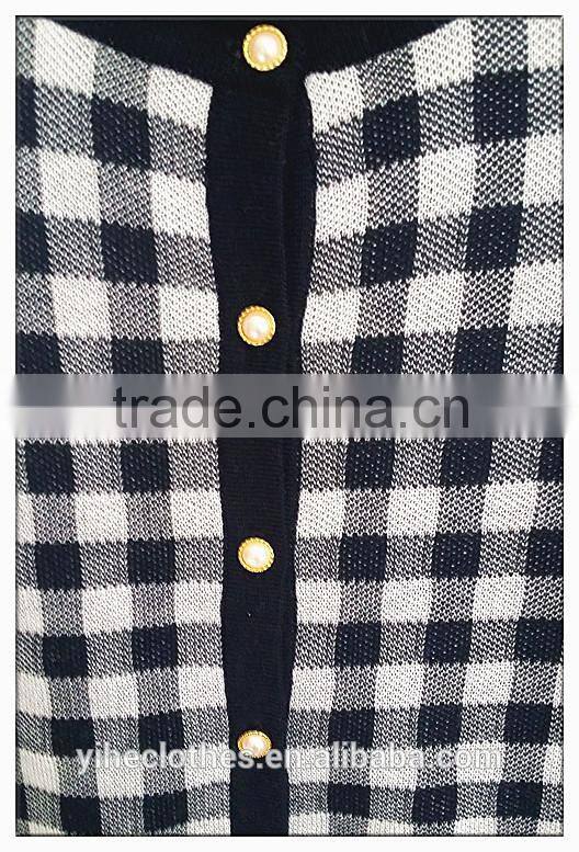 O-neck women knitted short polver sweater cardigan