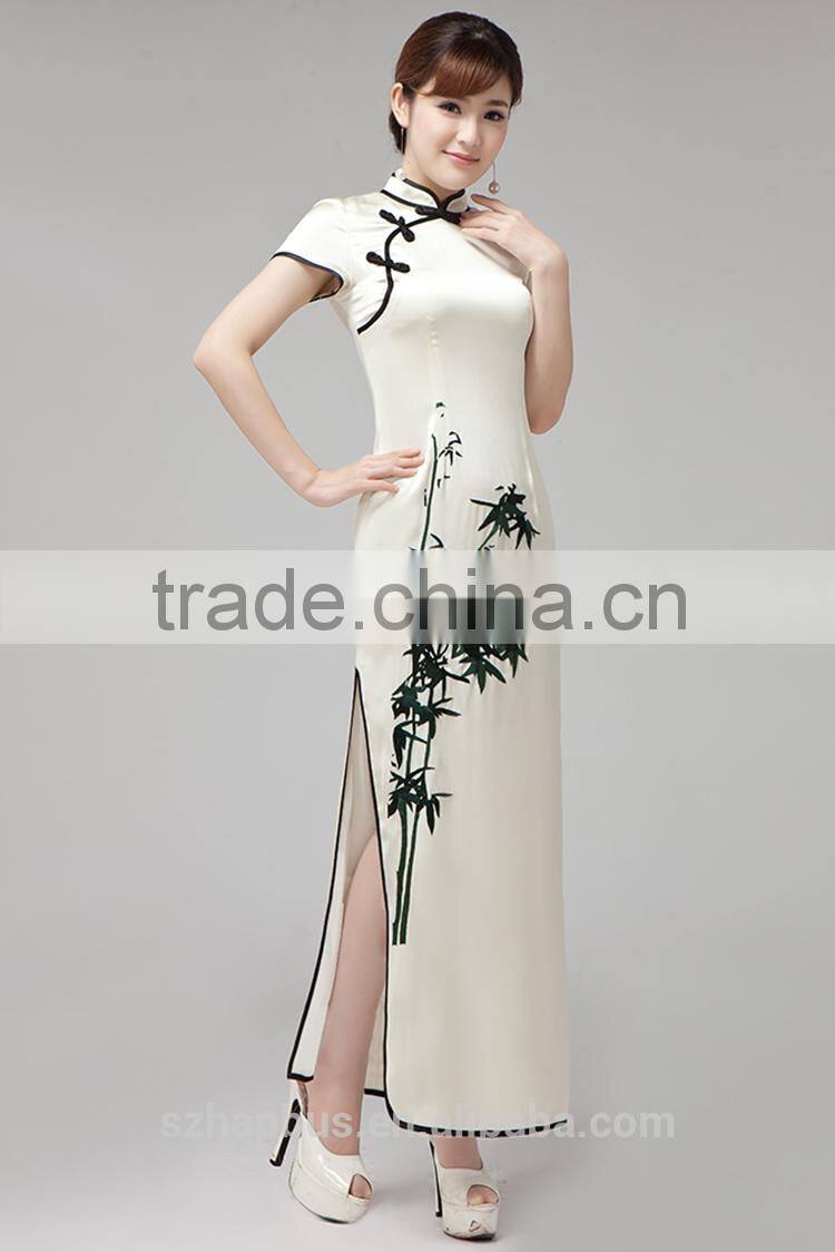Sanjing famous fashion embroidered dress handmade in china