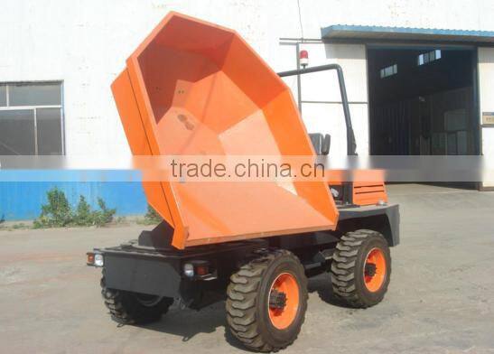 3ton site truck dumper with turning rotary bucket,1.5cbm capacity