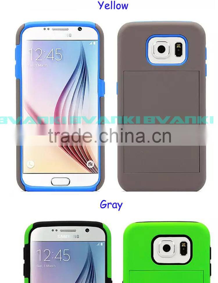 Fashion Style Latest 2 IN 1 combo case for samsung galaxy s6 Factory price mobile phone case for samsung galaxy s6 case alibaba