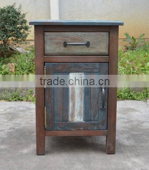 Shabby chic french style bedside table with drawer solid wood nightstand