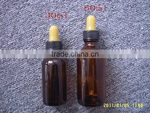boston round e liquid glass bottle 30ml 60ml amber glass dropper bottles
