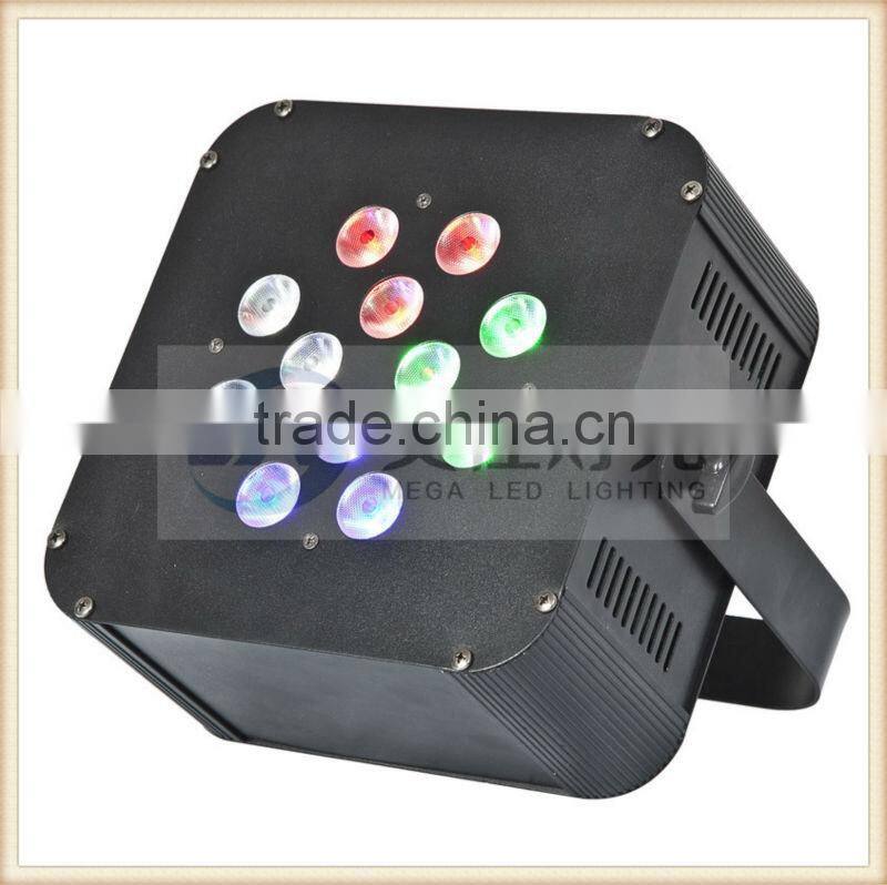 12 x 10W 4in1 par can four sections running effect led flat par rgbw low noise