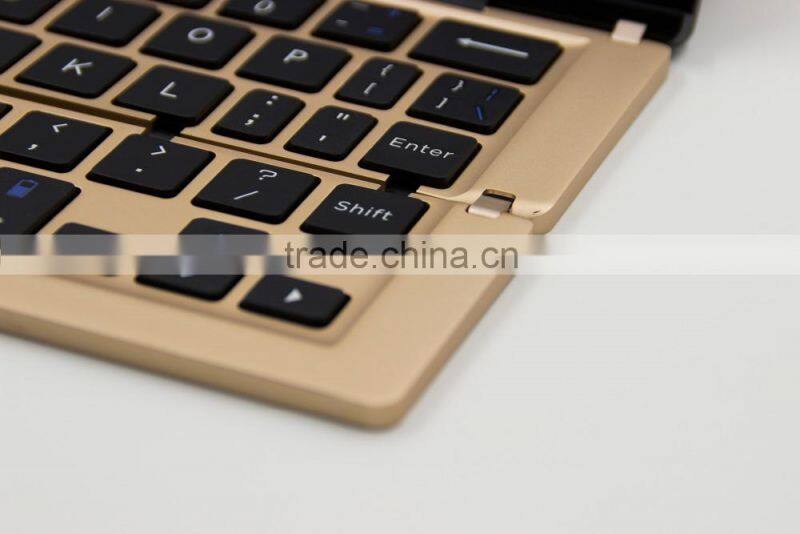 Aluminum alloy bluetooth mini folding wireless keyboard for laptop and mobile phones