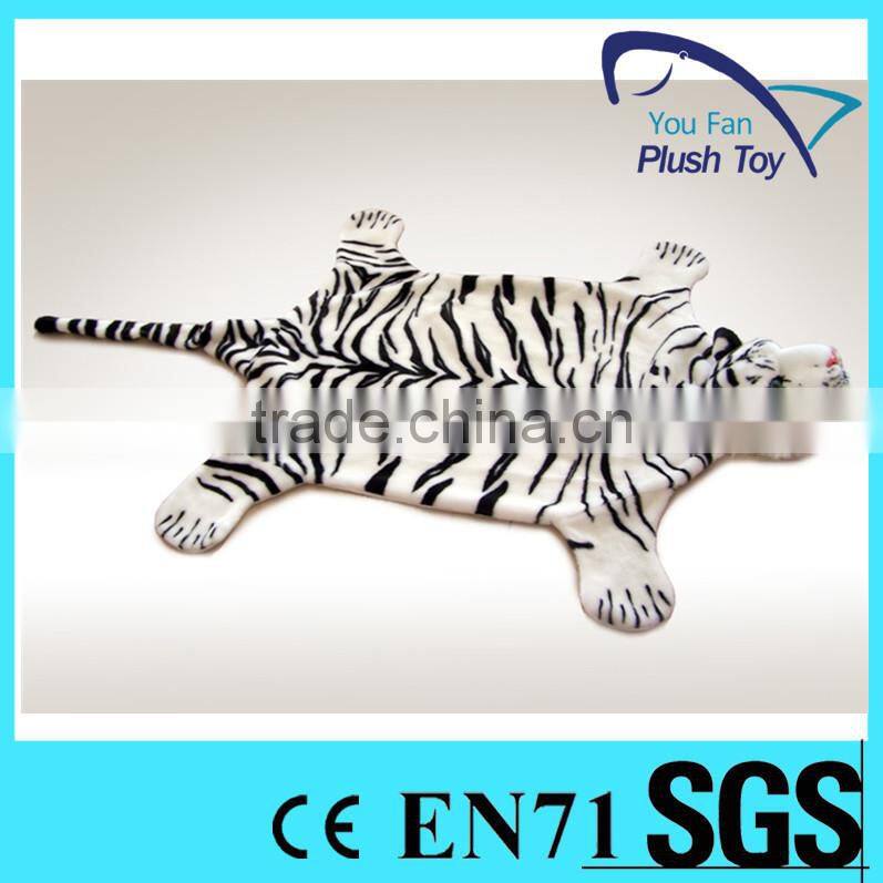 lifelike plush white tiger fur carpet