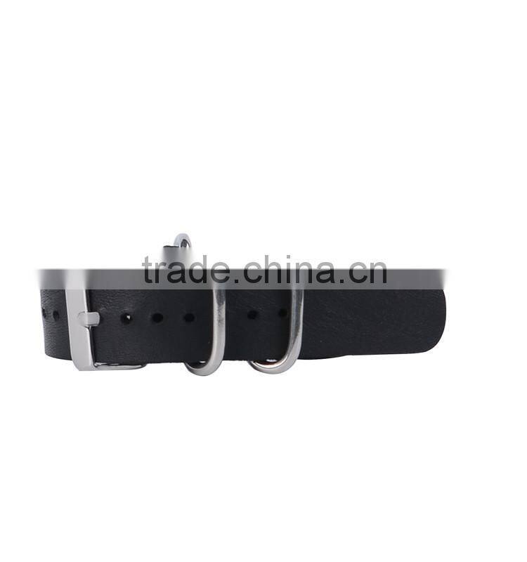 Black genuine leather watch band extender strap with factory price