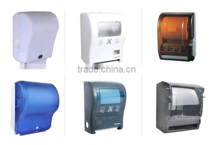 transparent plastic wall mounted airport toilet auto cut paper towel dispenser