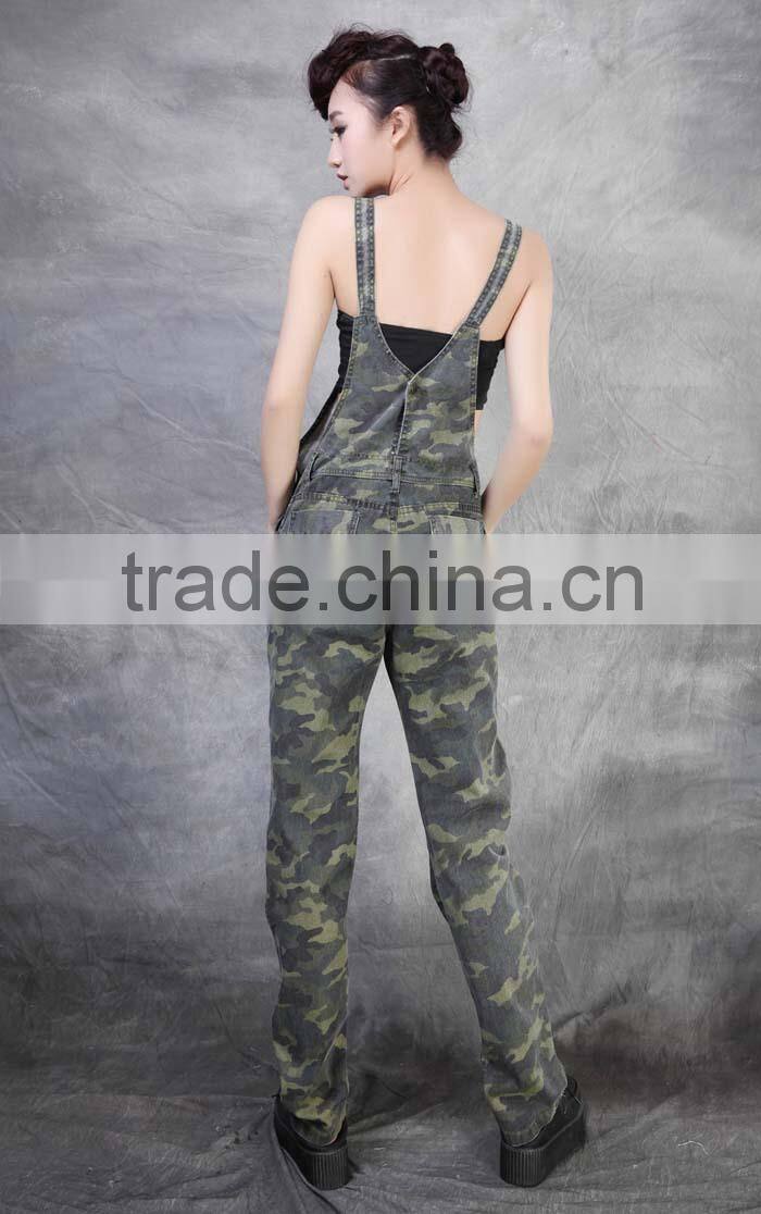 2016 Women Military camo Rompers and Overalls long Camouflage Jumpsuits