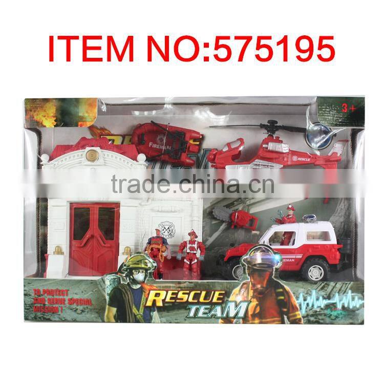 Wholesale plastic funny fireman toy set for kids
