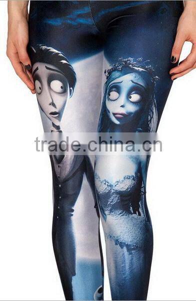 east knitting New space the Corpse Bride Printed fitness leggings punk rock pants